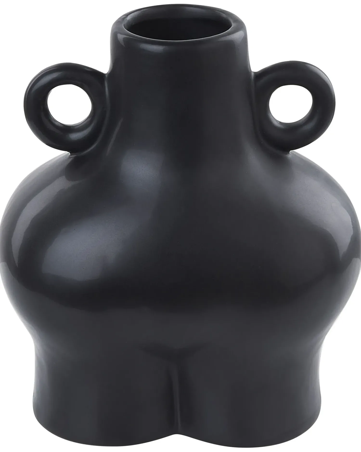 New Beliani Vaso da fiori NAFPLIO Ceramica 20 cm Nero