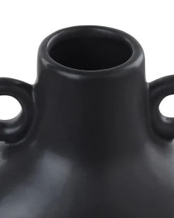 New Beliani Vaso da fiori NAFPLIO Ceramica 20 cm Nero