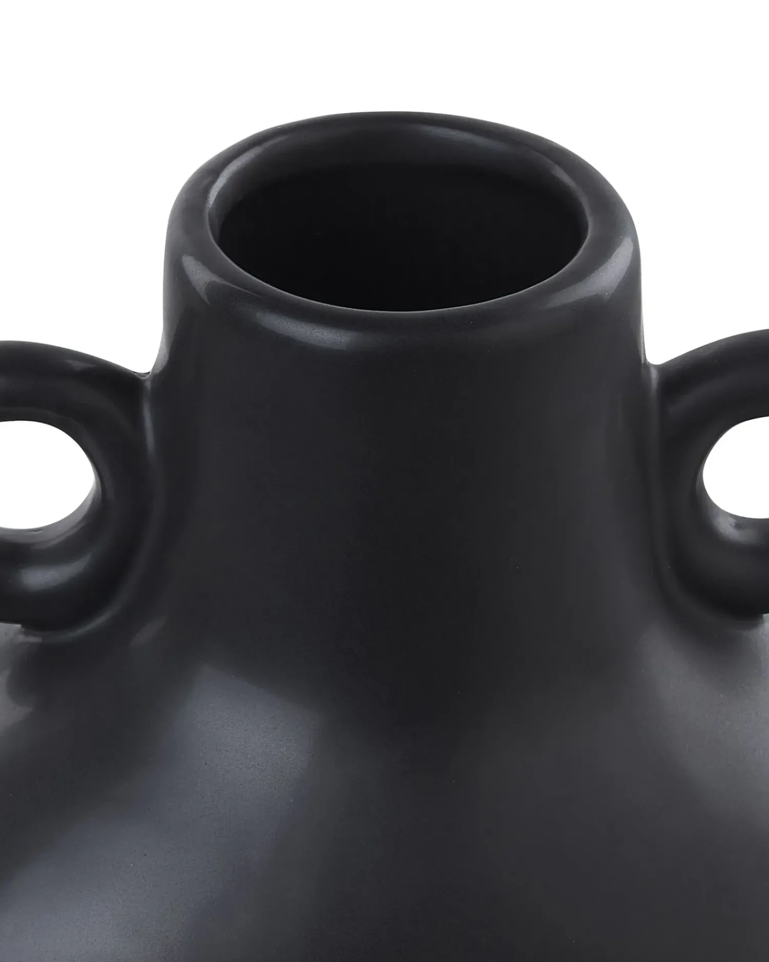 New Beliani Vaso da fiori NAFPLIO Ceramica 20 cm Nero