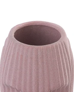 Beliani Vaso da fiori PALLINI Gres porcellanato 24 cm pesca Rosa