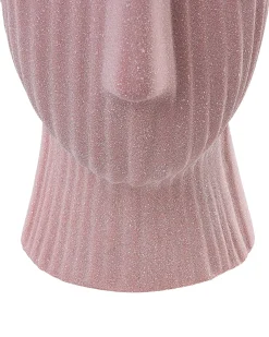 Beliani Vaso da fiori PALLINI Gres porcellanato 24 cm pesca Rosa