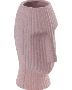 Beliani Vaso da fiori PALLINI Gres porcellanato 24 cm pesca Rosa