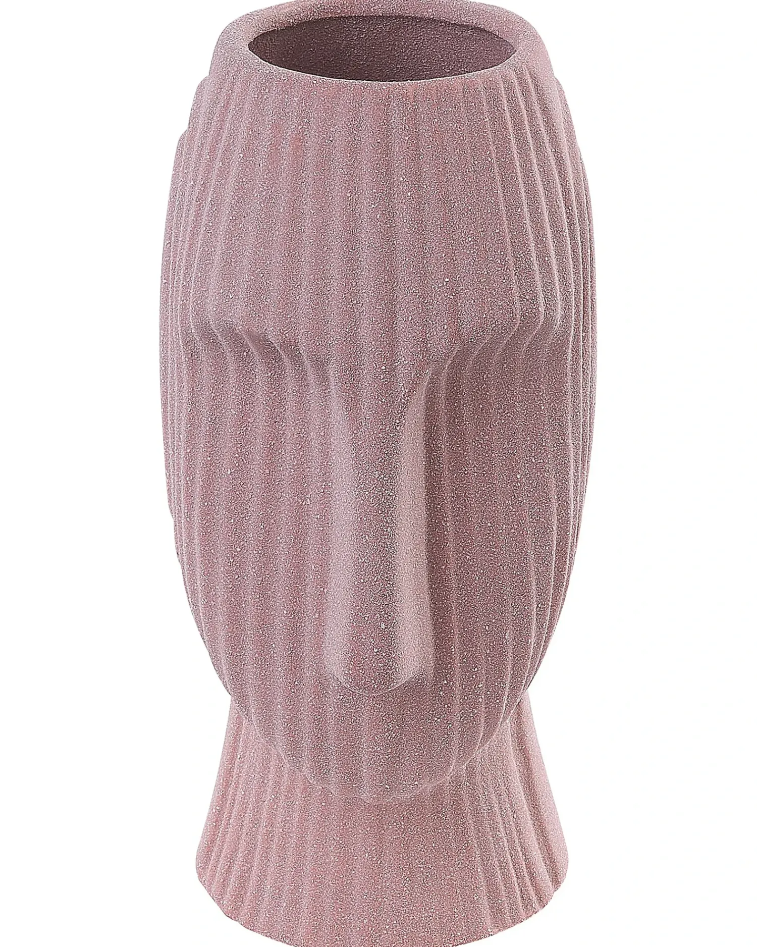 Beliani Vaso da fiori PALLINI Gres porcellanato 24 cm pesca Rosa