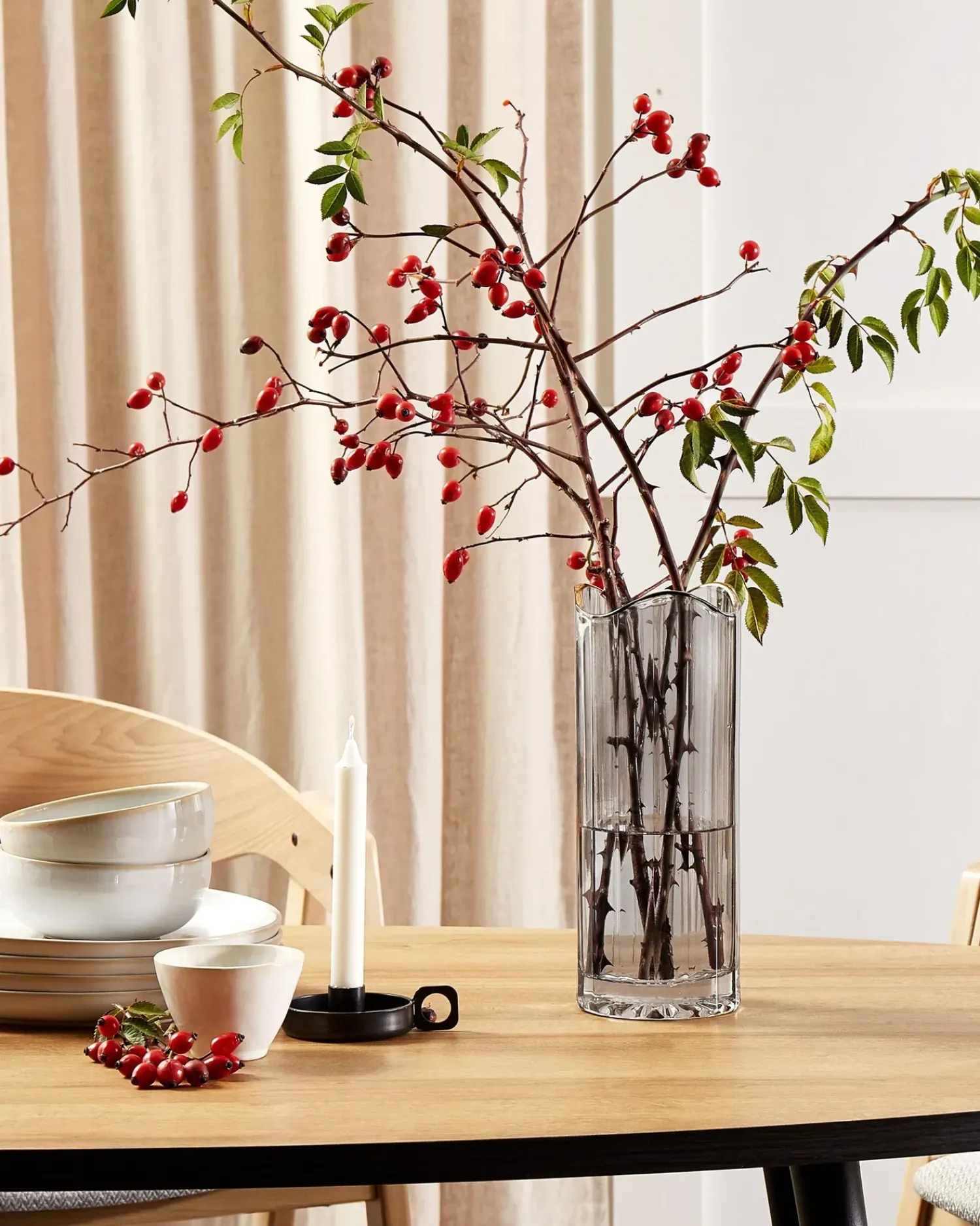 Outlet Beliani Vaso da fiori PERDIKI Vetro 30 cm Grigio Grigio Oro