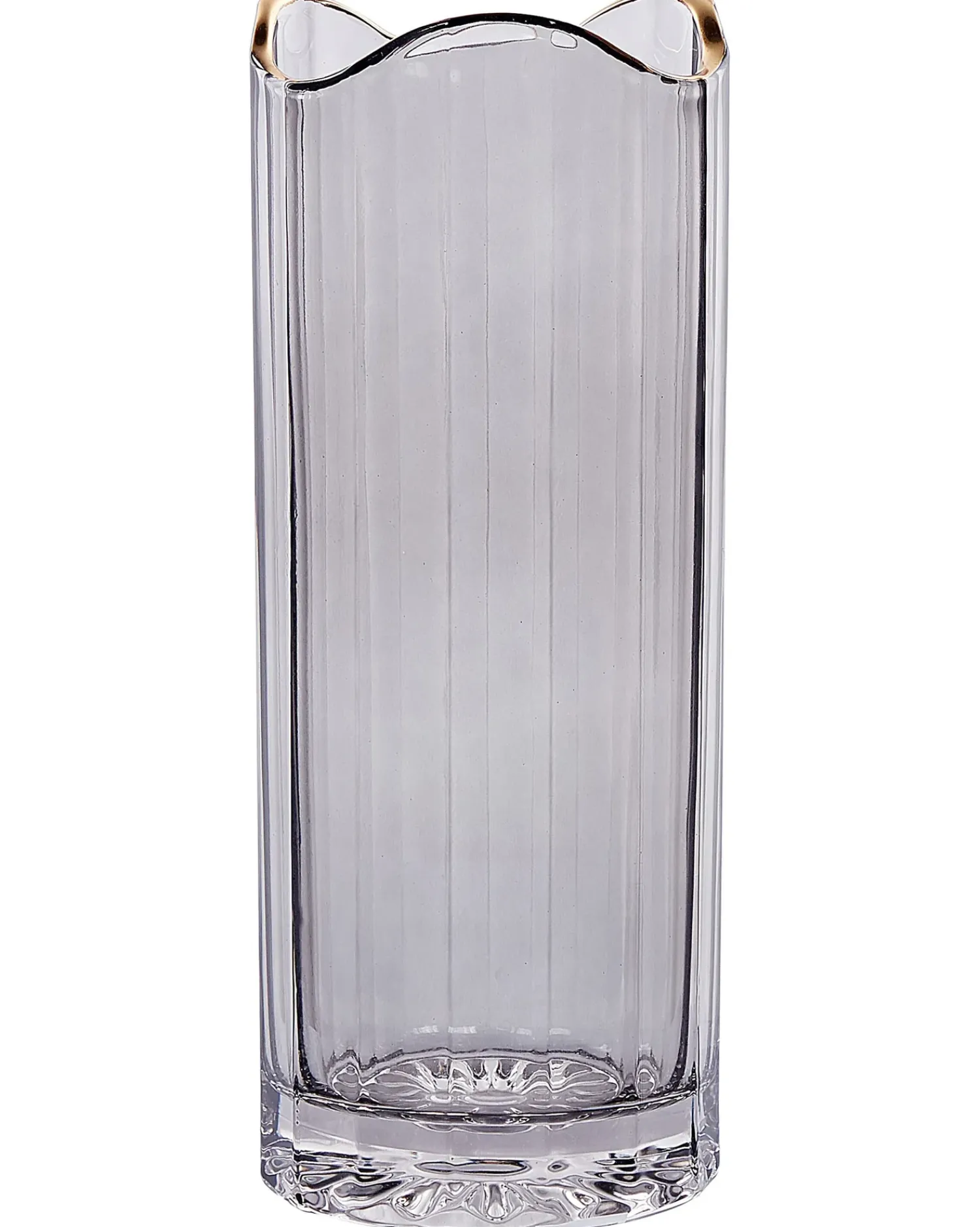 Outlet Beliani Vaso da fiori PERDIKI Vetro 30 cm Grigio Grigio Oro