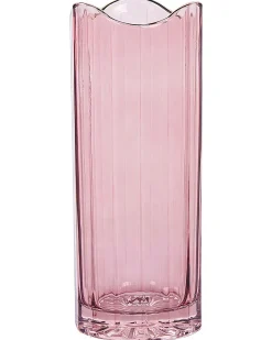 Beliani Vaso da fiori PERDIKI Vetro 30 cm Rosa Rosa Oro