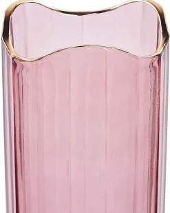 Beliani Vaso da fiori PERDIKI Vetro 30 cm Rosa Rosa Oro