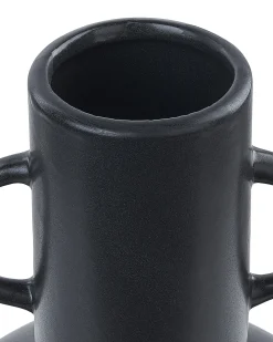 Outlet Beliani Vaso da fiori PEREA Ceramica 26 cm Nero