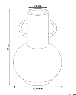 Outlet Beliani Vaso da fiori PEREA Ceramica 26 cm Nero