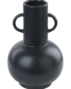 Outlet Beliani Vaso da fiori PEREA Ceramica 26 cm Nero