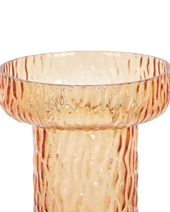 Outlet Beliani Vaso da fiori PLATANIA Vetro 20 cm Arancione