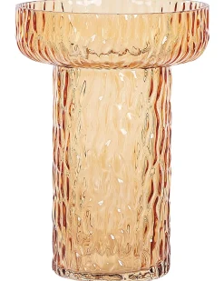 Outlet Beliani Vaso da fiori PLATANIA Vetro 20 cm Arancione