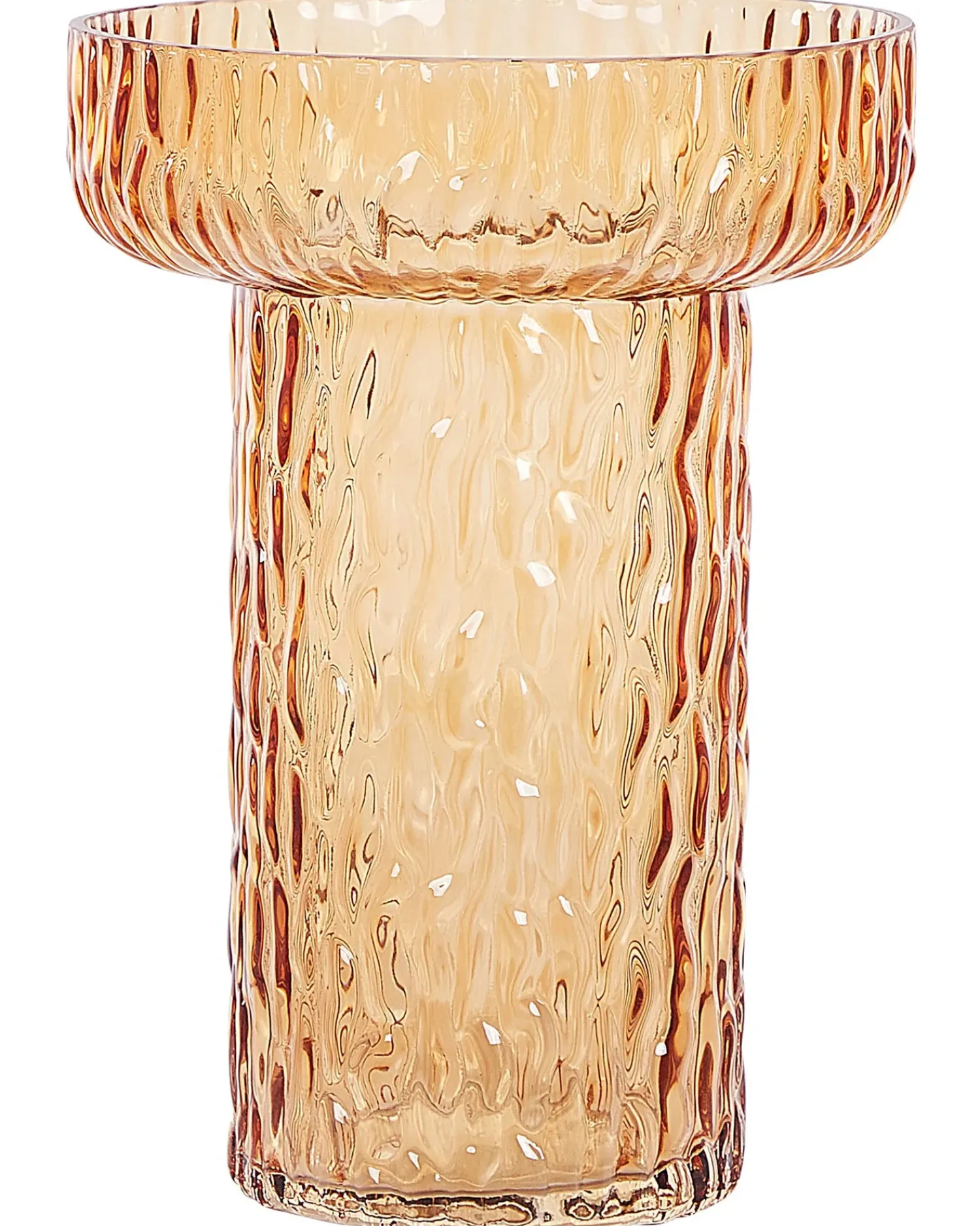 Outlet Beliani Vaso da fiori PLATANIA Vetro 20 cm Arancione