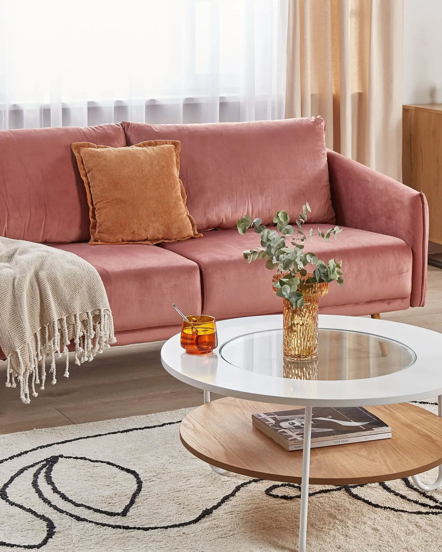 Outlet Beliani Vaso da fiori PLATANIA Vetro 20 cm Arancione