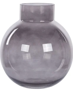 New Beliani Vaso da fiori POLYDROSOS Vetro 22 cm Grigio