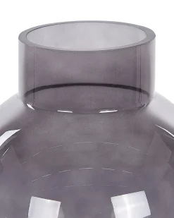 New Beliani Vaso da fiori POLYDROSOS Vetro 22 cm Grigio