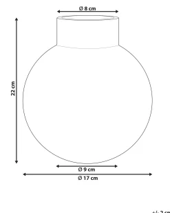 New Beliani Vaso da fiori POLYDROSOS Vetro 22 cm Grigio