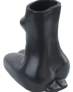 Clearance Beliani Vaso da fiori PYRGOS Ceramica 22 cm Nero