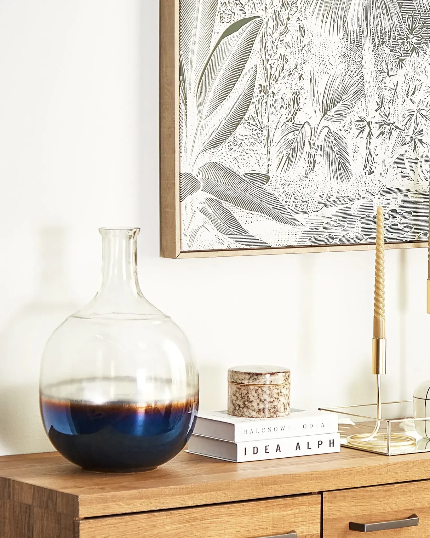Hot Beliani Vaso da fiori RAZALA Vetro Multicolore Blu Multicolore