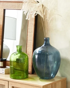 Clearance Beliani Vaso da fiori ROTI Vetro 39 cm Blu