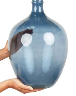 Clearance Beliani Vaso da fiori ROTI Vetro 39 cm Blu