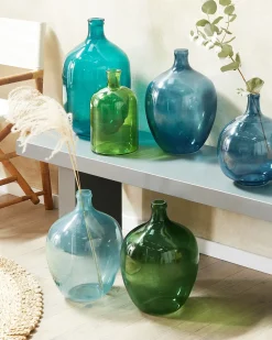 Clearance Beliani Vaso da fiori ROTI Vetro 39 cm Blu