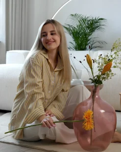 Online Beliani Vaso da fiori ROTI Vetro 39 cm Rosa