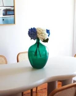 Outlet Beliani Vaso da fiori ROTI Vetro 39 cm Turchese Blu
