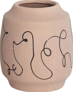 Best Beliani Vaso da fiori SKATE Gres porcellanato 20 cm Beige sabbia Beige Nero