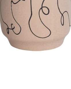 Best Beliani Vaso da fiori SKATE Gres porcellanato 20 cm Beige sabbia Beige Nero