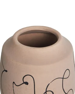 Best Beliani Vaso da fiori SKATE Gres porcellanato 20 cm Beige sabbia Beige Nero