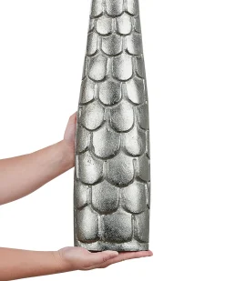 Sale Beliani Vaso da fiori SUKHOTHAI Metallo 47 cm Argento