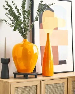 Beliani Vaso da fiori TERRASA Ceramica 37 cm Arancione
