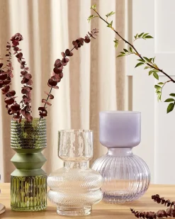 Outlet Beliani Vaso da fiori THETIDIO Vetro 26 cm Viola