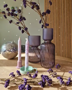Outlet Beliani Vaso da fiori THETIDIO Vetro 26 cm Viola