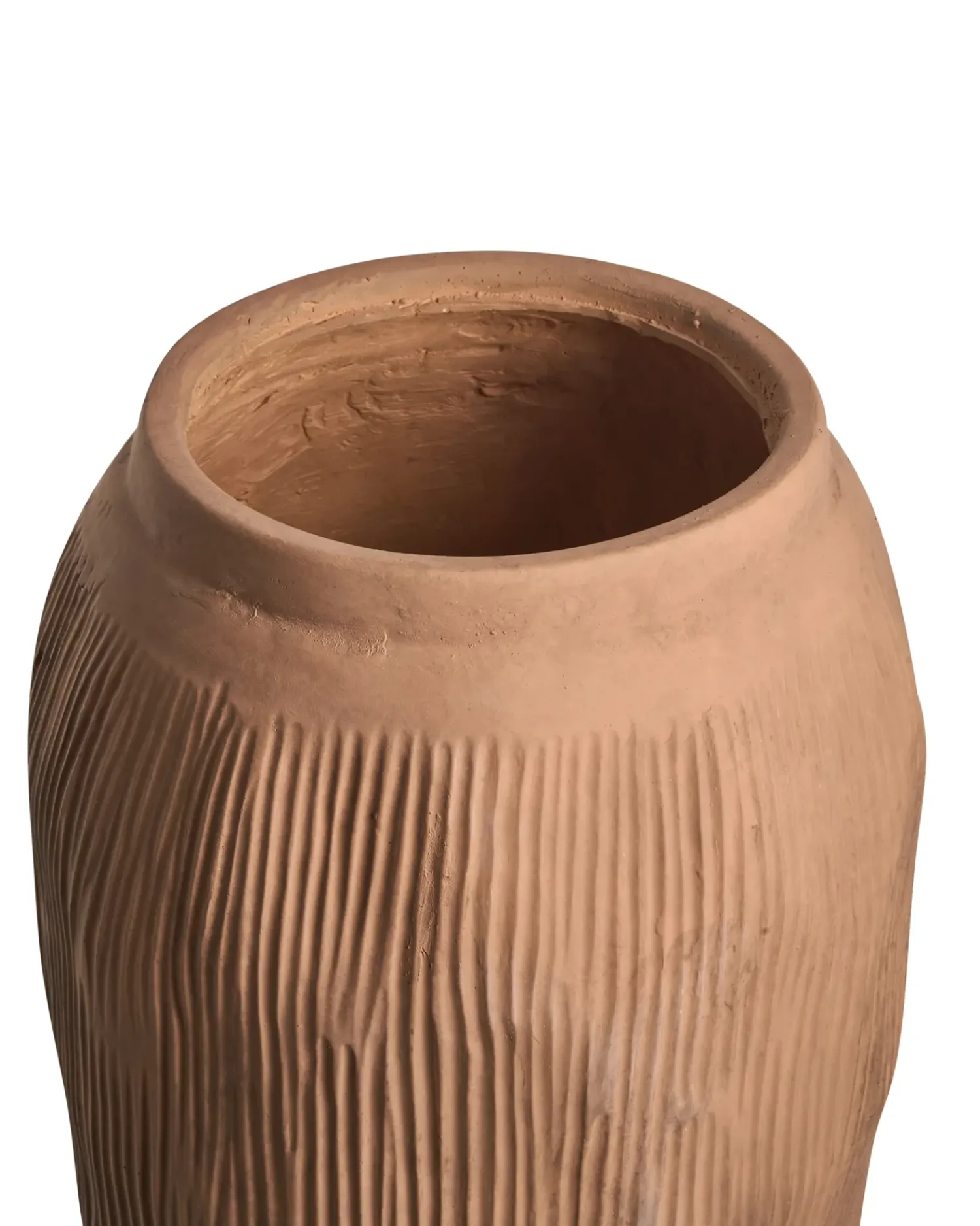 Outlet Beliani Vaso da fiori TRIKALA 50 cm chiaro Marrone