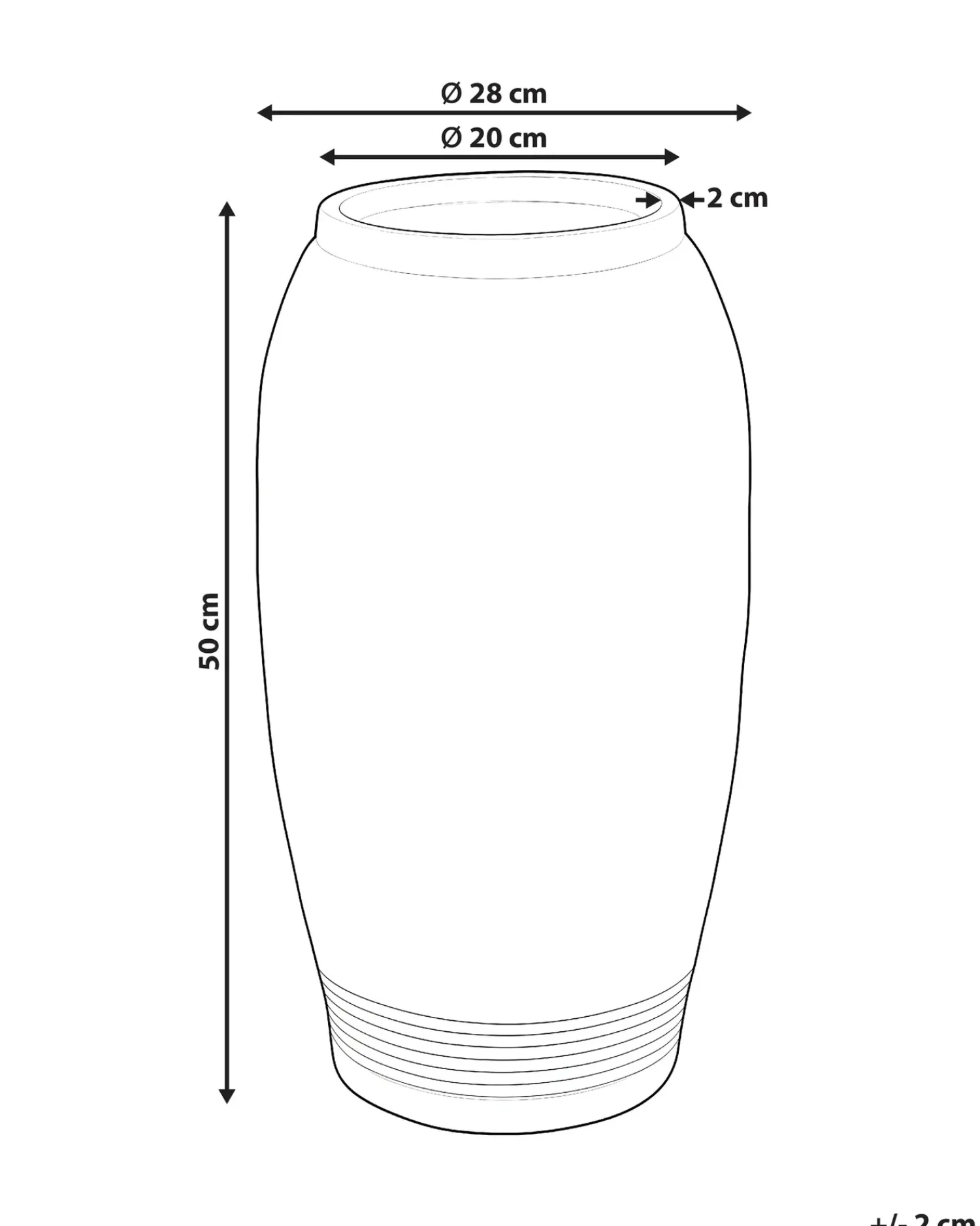 Outlet Beliani Vaso da fiori TRIKALA 50 cm chiaro Marrone