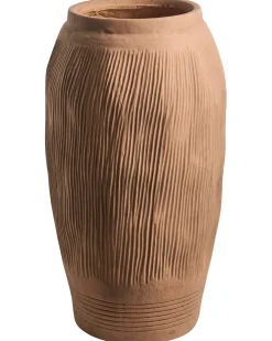 Outlet Beliani Vaso da fiori TRIKALA 50 cm chiaro Marrone