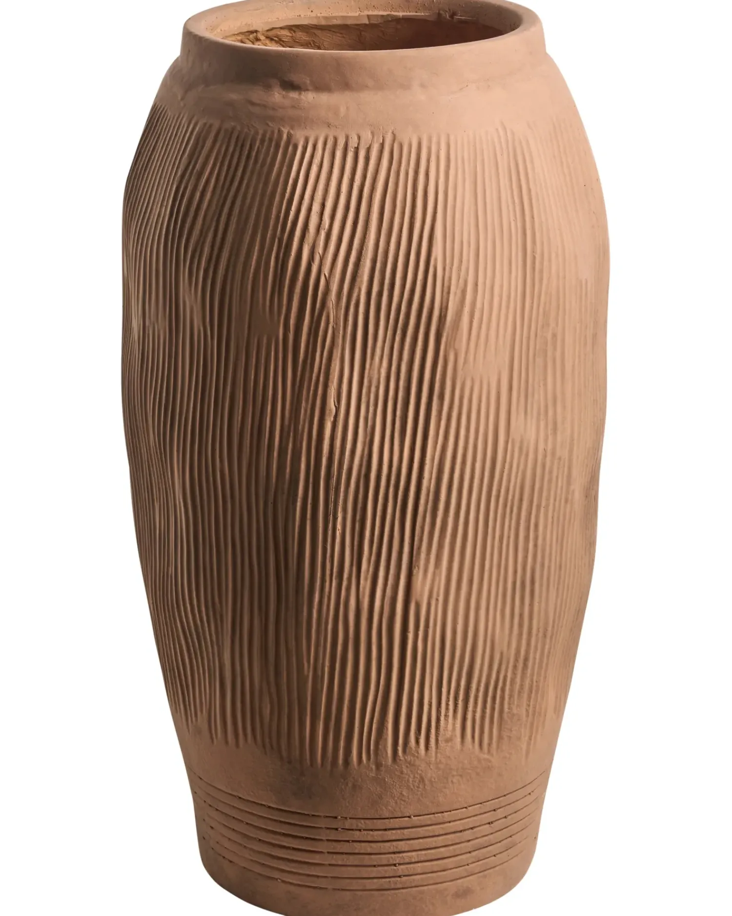 Outlet Beliani Vaso da fiori TRIKALA 50 cm chiaro Marrone