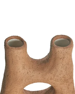 Clearance Beliani Vaso da fiori UARU Gres porcellanato 27 cm Marrone