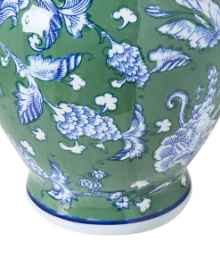 Online Beliani Vaso da fiori VALLADOLID Porcellana 36 cm Verde Bianco Blu Verde