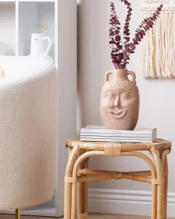 Beliani Vaso da fiori VERIA Ceramica 26 cm sabbia Beige