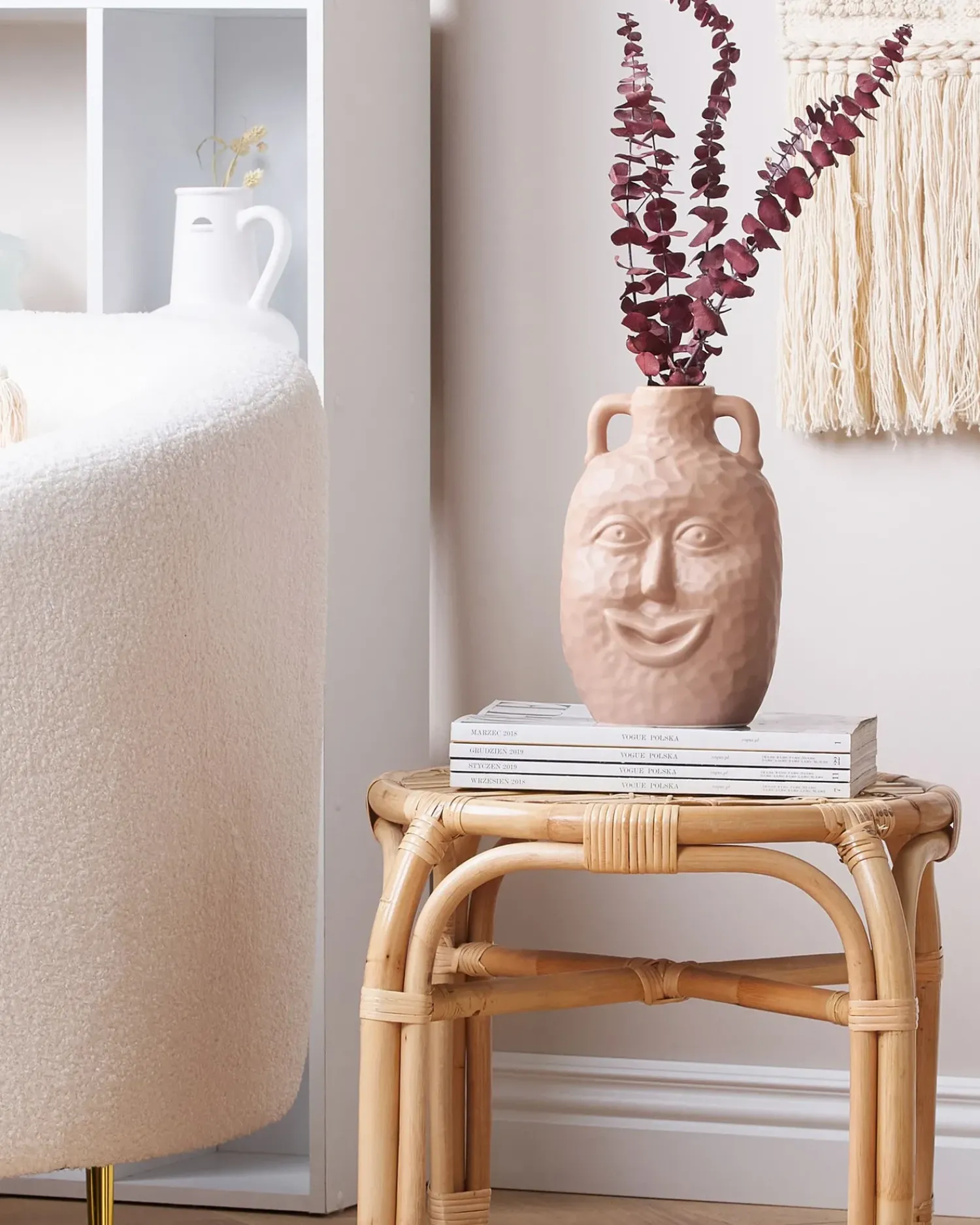 Beliani Vaso da fiori VERIA Ceramica 26 cm sabbia Beige