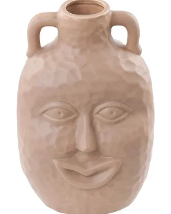 Beliani Vaso da fiori VERIA Ceramica 26 cm sabbia Beige