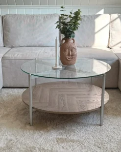 Beliani Vaso da fiori VERIA Ceramica 26 cm sabbia Beige