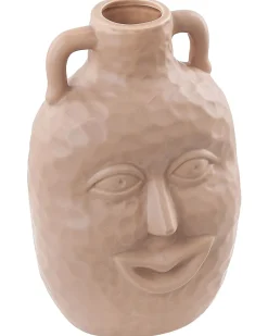 Beliani Vaso da fiori VERIA Ceramica 26 cm sabbia Beige