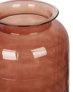 Beliani Vaso da fiori VINDALOO Vetro 35 cm dorato Marrone
