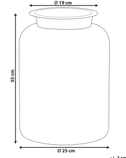 Beliani Vaso da fiori VINDALOO Vetro 35 cm dorato Marrone