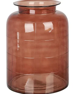 Beliani Vaso da fiori VINDALOO Vetro 35 cm dorato Marrone