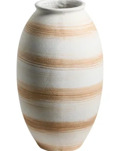 Outlet Beliani Vaso da fiori ZERVATA 42 cm Bianco sporco Bianco Beige